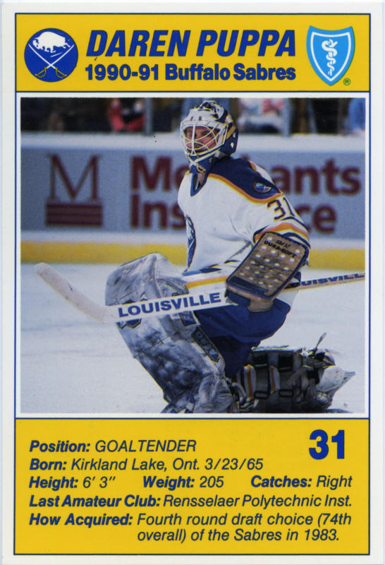 Buffalo Sabres 1990-91 hockey card image