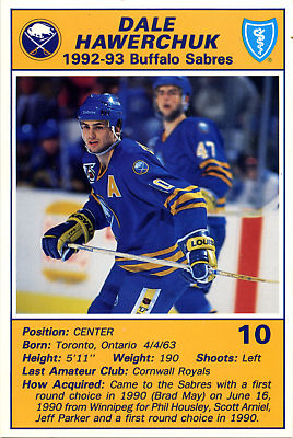 Buffalo Sabres 1992-93 hockey card image