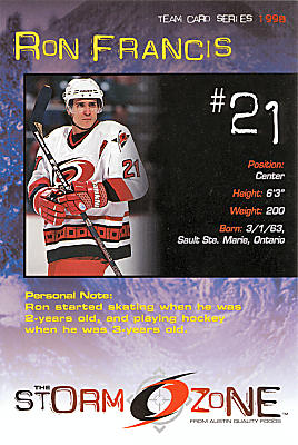 Carolina Hurricanes 1998-99 hockey card image