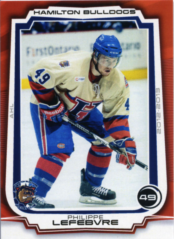 Hamilton Bulldogs 2012-13 hockey card image