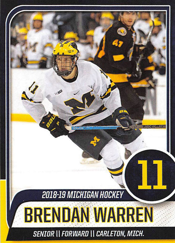 Michigan Wolverines 2018-19 hockey card image