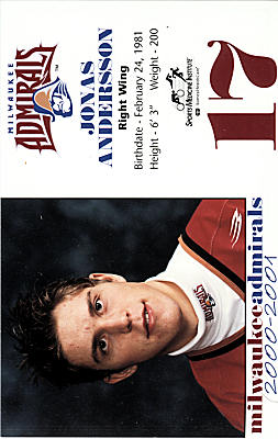 Milwaukee Admirals 2000-01 hockey card image