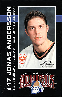 Milwaukee Admirals 2001-02 hockey card image