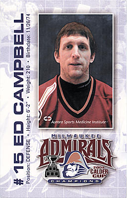 Milwaukee Admirals 2004-05 hockey card image