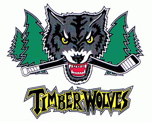 Crowsnest Pass Timberwolves 2001-02 hockey logo of the AJHL