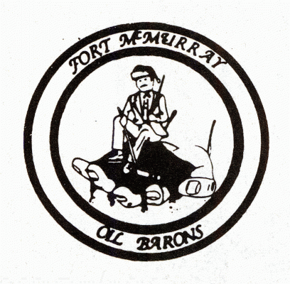 Fort McMurray Oil Barons 1990-91 hockey logo of the AJHL