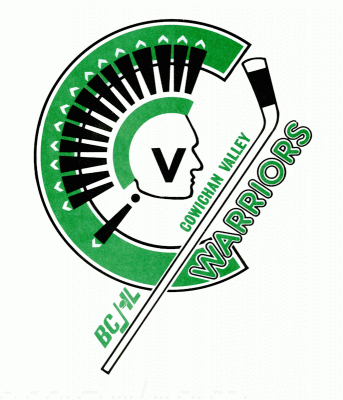 Cowichan Valley Warriors 1989-90 hockey logo of the BCJHL
