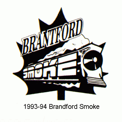 Brantford Smoke 1993-94 hockey logo of the CoHL