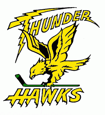 Thunder Bay Thunder Hawks 1991-92 hockey logo of the CoHL