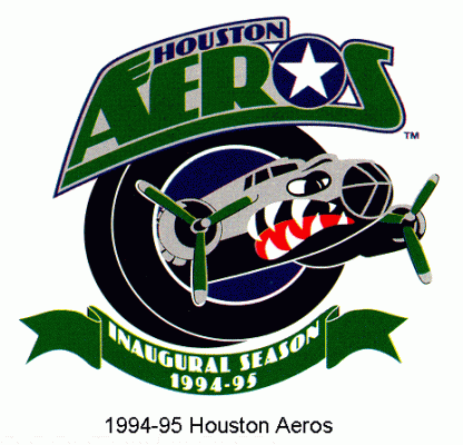Houston Aeros 1994-95 hockey logo of the IHL