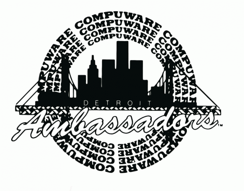 Detroit Compuware Ambassadors 1991-92 hockey logo of the OHL