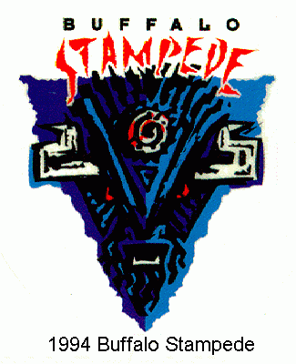 Buffalo Stampede 1994 hockey logo of the RHI
