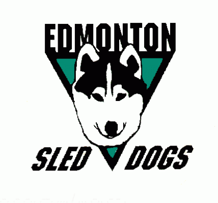 Edmonton Sled Dogs 1994 hockey logo of the RHI