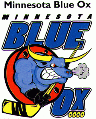 Minnesota Blue Ox 1995 hockey logo of the RHI