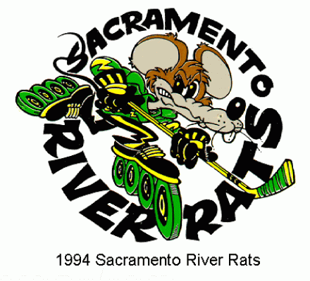 Sacramento River Rats 1994 hockey logo of the RHI