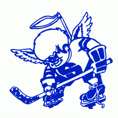 Dubuque Fighting Saints 1981-82 hockey logo of the USHL