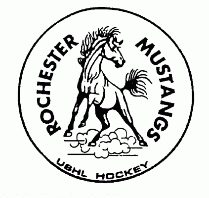 Rochester Mustangs 1994-95 hockey logo of the USHL