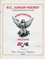 1986-87 Abbotsford Falcons game program