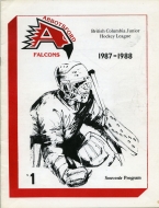 1987-88 Abbotsford Falcons game program