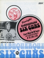 1973-74 Albuquerque Six-Guns game program