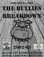 2002-03 Atlantic City Boardwalk Bullies game program