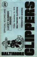 1976-77 Baltimore Clippers game program