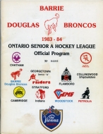 1983-84 Barrie Broncos game program