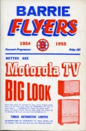 1954-55 Barrie Flyers game program