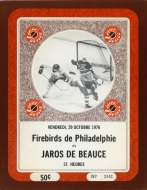 1976-77 Beauce Jaros game program