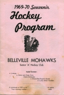 1969-70 Belleville Mohawks game program