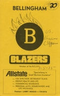 1974-75 Bellingham Blazers game program