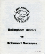 1979-80 Bellingham Blazers game program