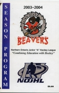 2003-04 Blind River Beavers game program