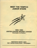 1982-83 Bloomington Junior Stars game program