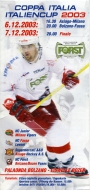 2003-04 Bolzano HC game program