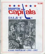 1992-93 Brampton Capitals game program