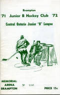 1971-72 Brampton Juniors game program