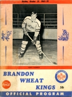 1969-70 Brandon Wheat Kings game program