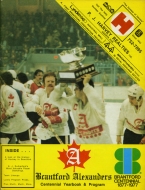 1977-78 Brantford Alexanders game program