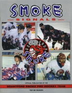 1997-98 Brantford Smoke game program