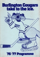 1976-77 Burlington Cougars game program