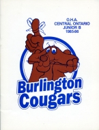 1985-86 Burlington Cougars game program