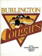 1986-87 Burlington Cougars game program
