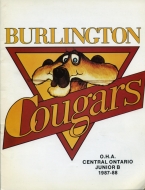 1987-88 Burlington Cougars game program