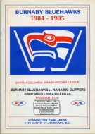 1984-85 Burnaby Bluehawks game program