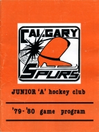 1979-80 Calgary Spurs game program