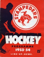 1953-54 Calgary Stampeders game program