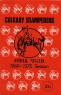 1969-70 Calgary Stampeders game program