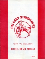 1971-72 Calgary Stampeders game program