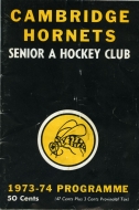 1973-74 Cambridge Hornets game program